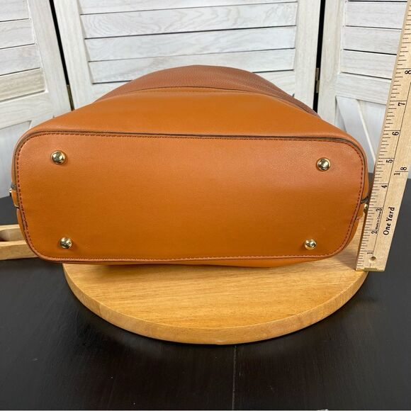 MKF Mia K Farrow Nya Cognac Gold Studded Hobo Bag Tote - Picture 9 of 9